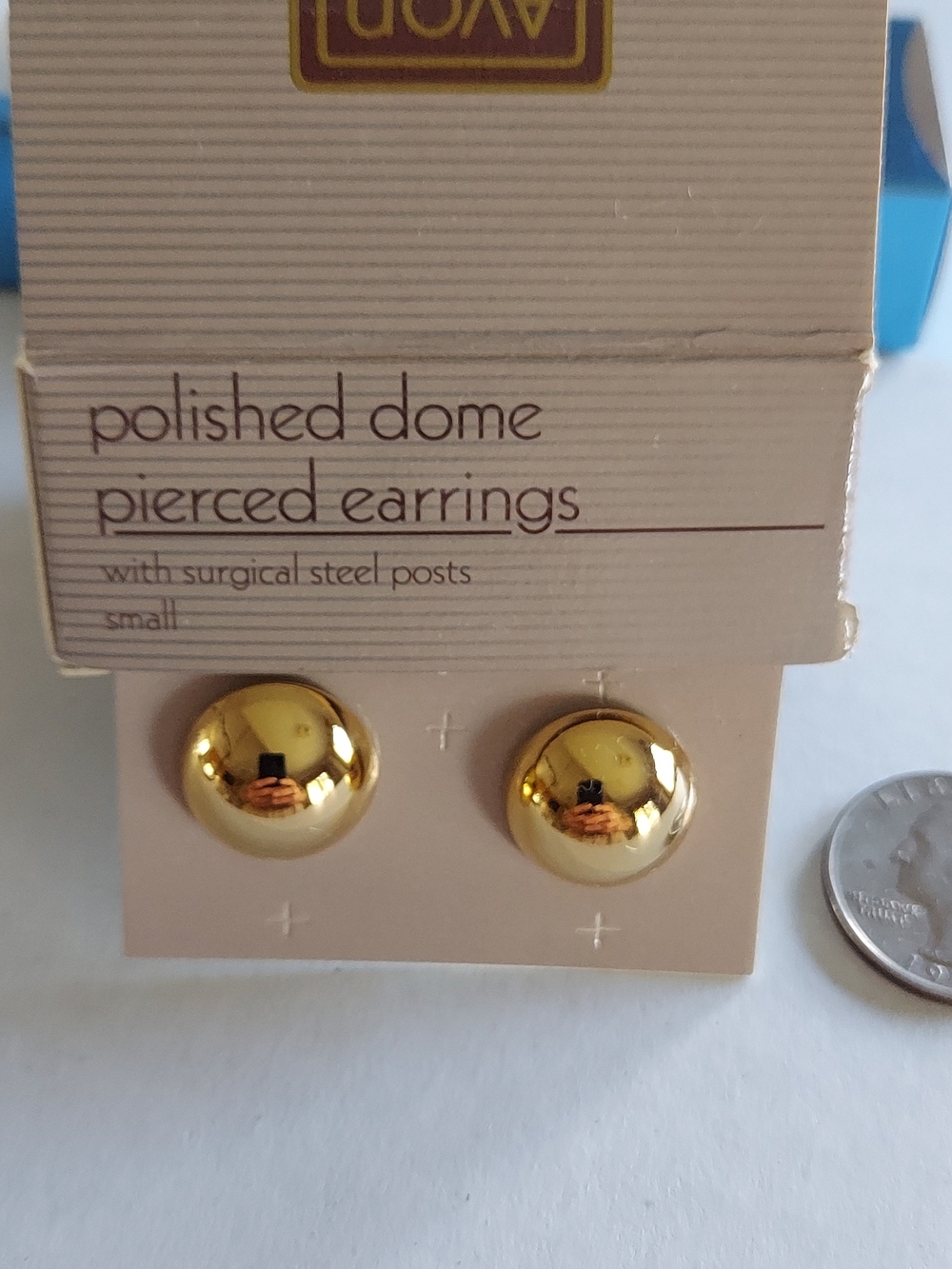 Avon Shiny Gold Polished Dome Pierced Earrings